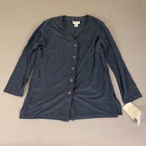 Vintage Trepano Collecton Knit Button Down Top Petite Medium MADE USA 90's‎ NWT
